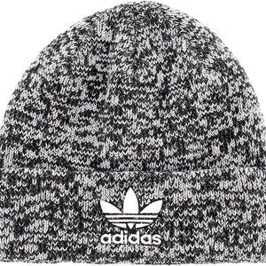 Adidas Men's Originals Trefoil II Knit Beanie Black - White Marl / White - NWT